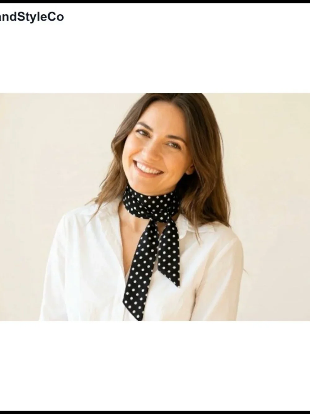 2 Pack Long Skinny Polka Dot Scarf Multi-Use Vintage Accessory